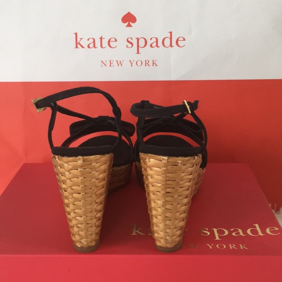 Kate Spade Black canvas wedge in its original box! - Picture 6 of 7